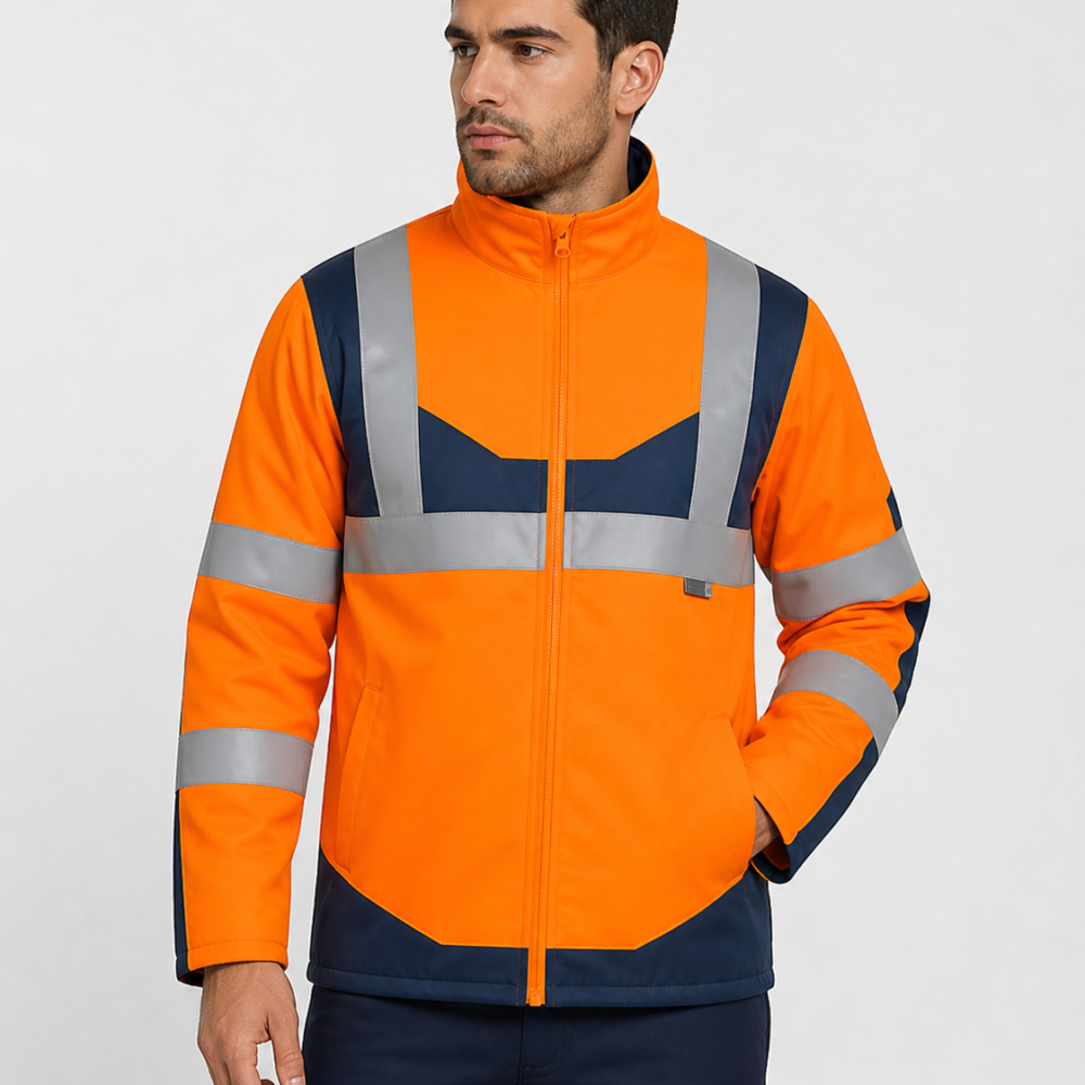 Gilet de travail haute visibilité doublé polaire manches amovibles
