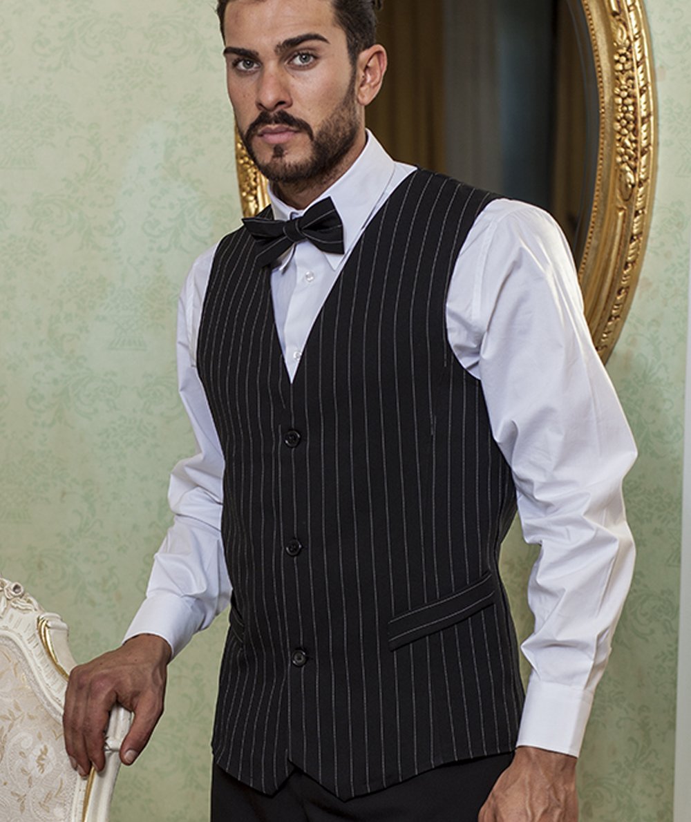 Gilet de Travail Anti-Taches à Rayures – Tenue Horeca