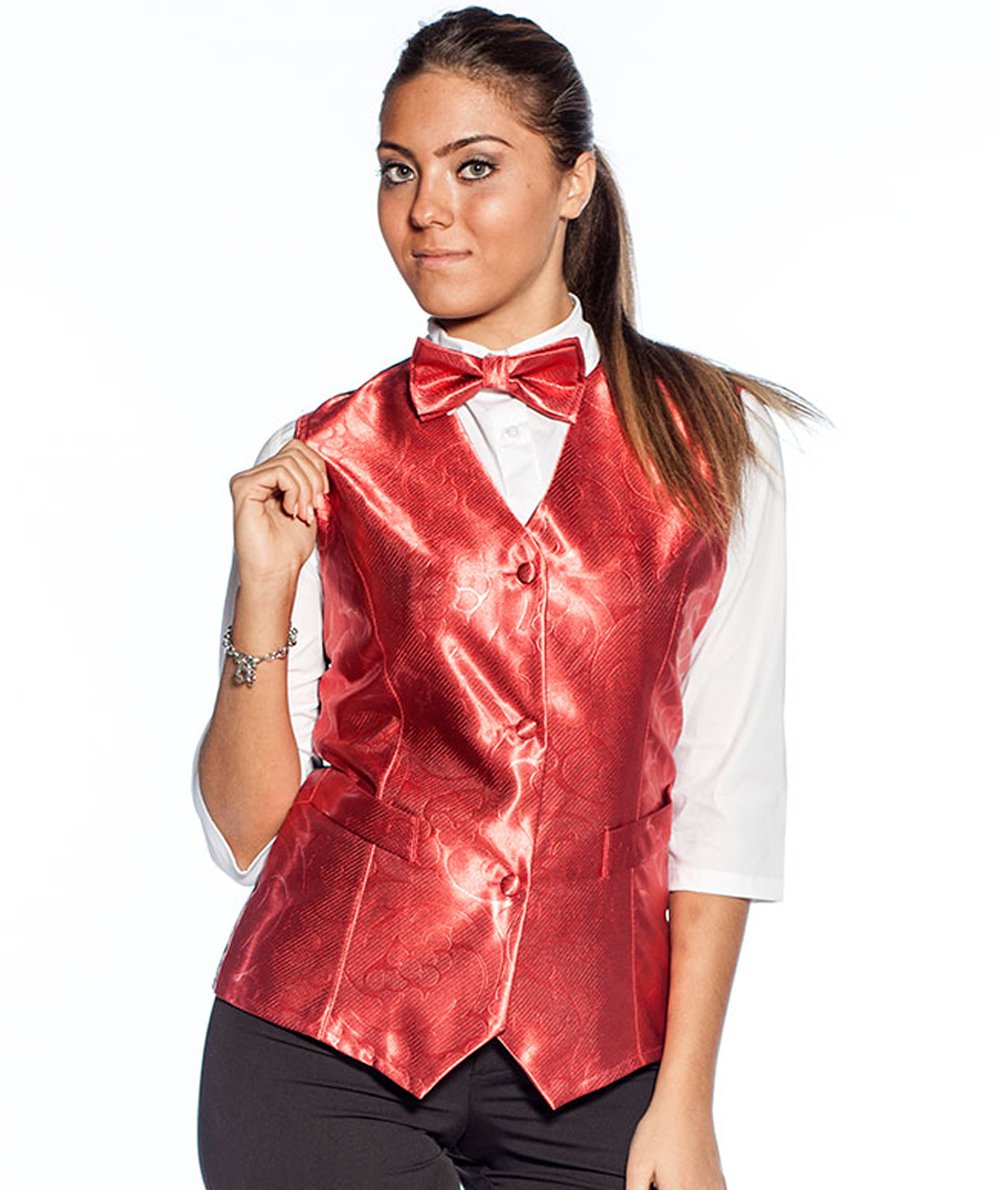 Gilet de Serveuse Femme avec Nœud Papillon – Tenue Professionnelle