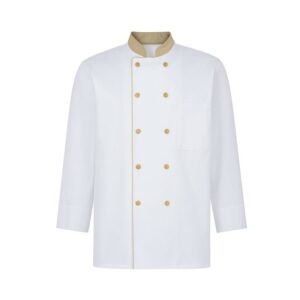 Veste de cuisine blanche et beige – Manches longues