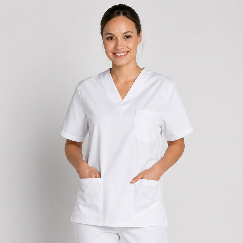 Tunique médicale col V coupe professionnelle