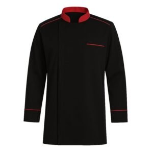Veste de cuisine noire avec maille respirante – Manches longues