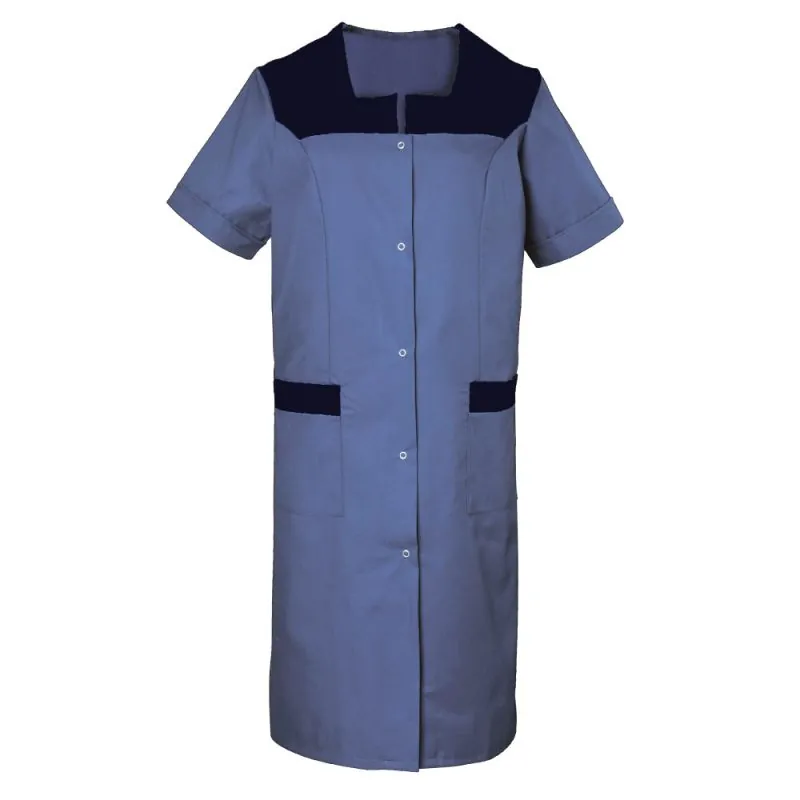 Blouse de travail longue femme à manches courtes