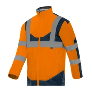 Gilet de travail haute visibilité doublé polaire manches amovibles
