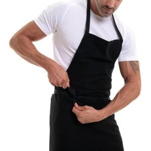 Tablier à bavette noir