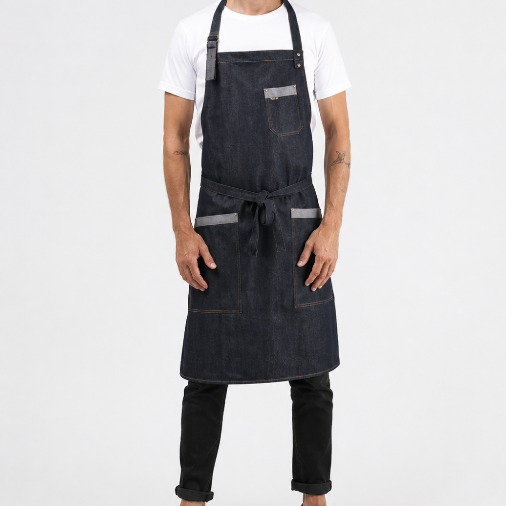 tablier jean denim barista