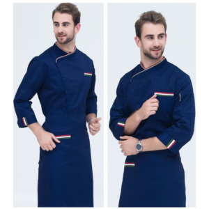 veste de cuisine bleu marine