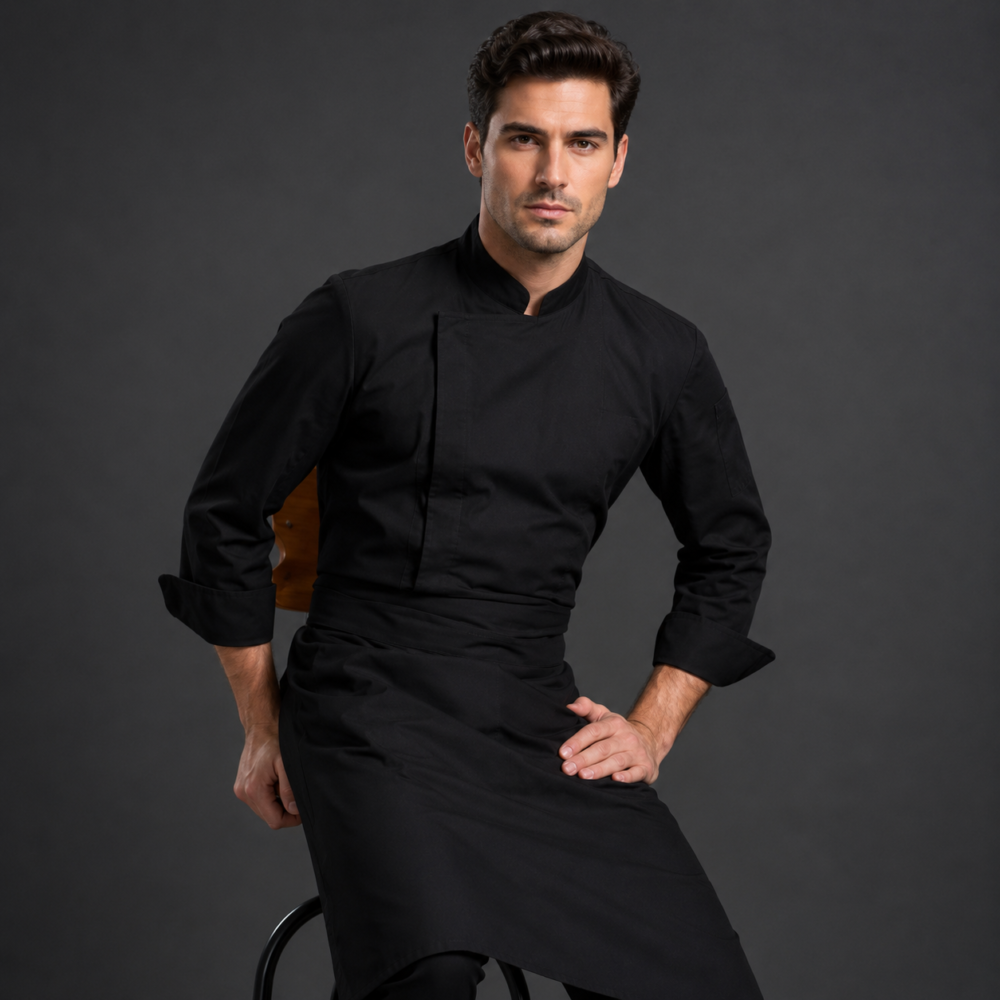 Veste Cuisine Noire manche longue