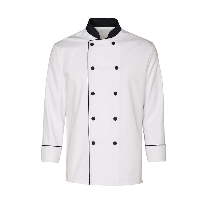 Veste de cuisine blanche et noire – Homme Femme