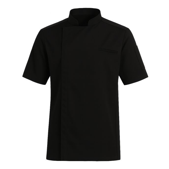 Veste de cuisine noire – Manches courtes respirante