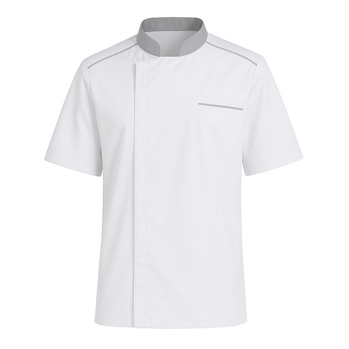 Veste de boulanger respirante à col contrasté – Manches courtes