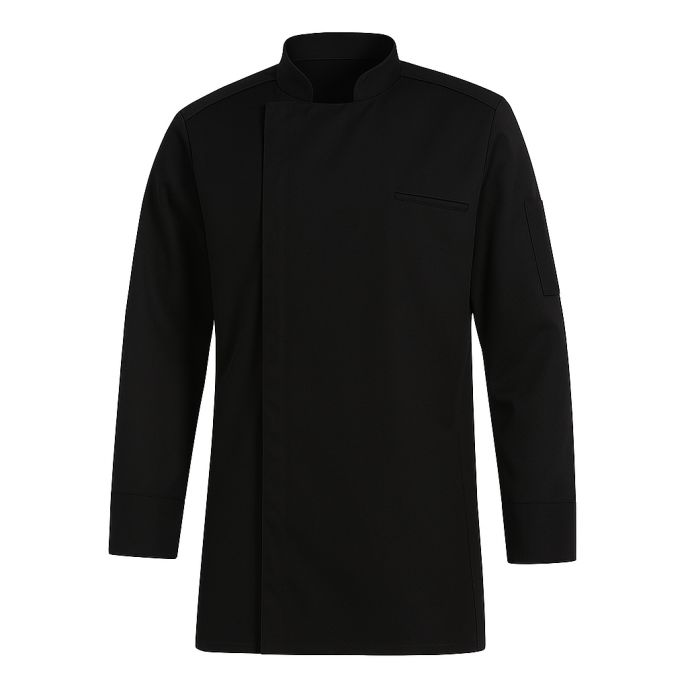 Veste de cuisine noire bi-matière – Manches longues