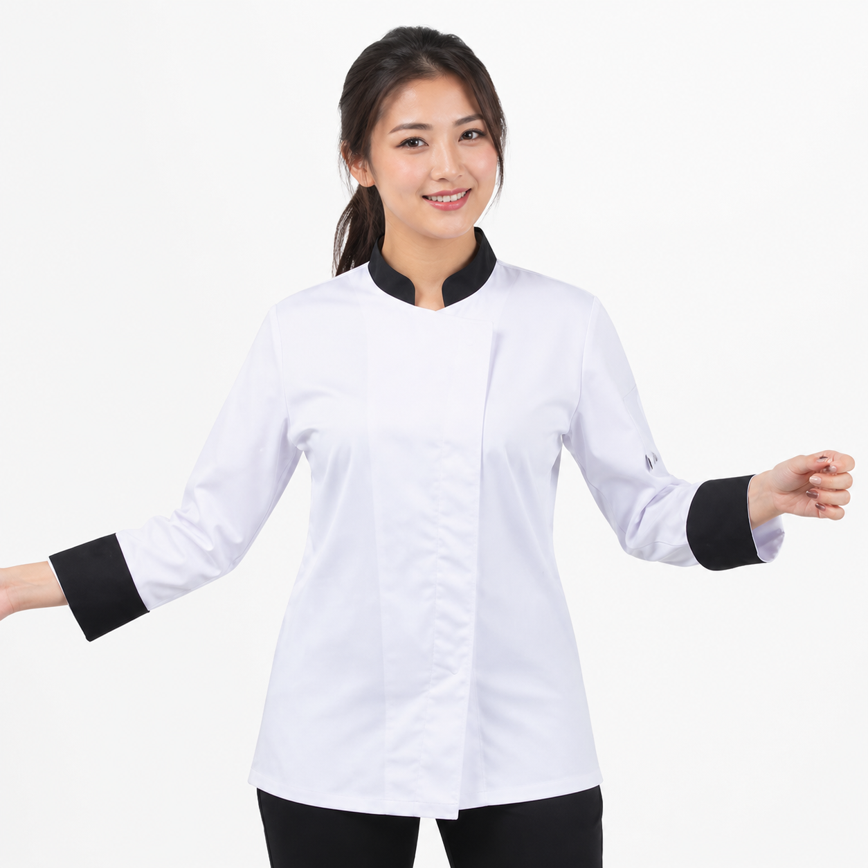 Veste de Cuisine Femme à Manches Longues
